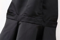 Black Backless Mini Skirt For Women Off The Shoulder Hollowed Out Fashion Sleeveless Party Dress Sexy A-line Tie Bow Club 2024