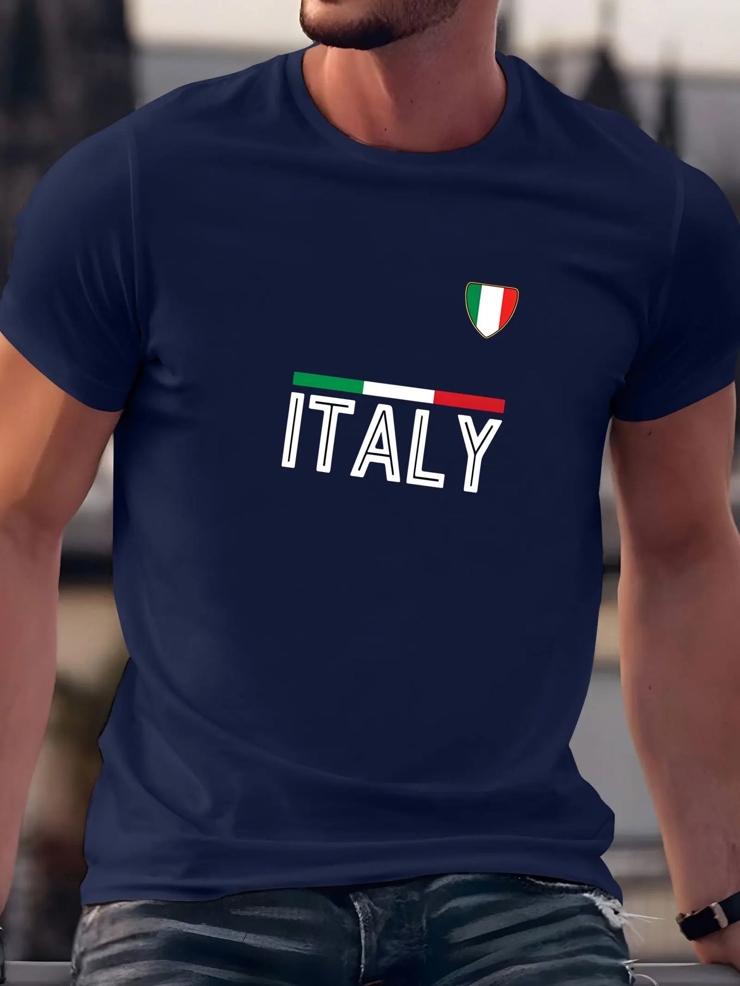 Men's summer 100 cotton fashionable casual sports loose fit plus size Italian