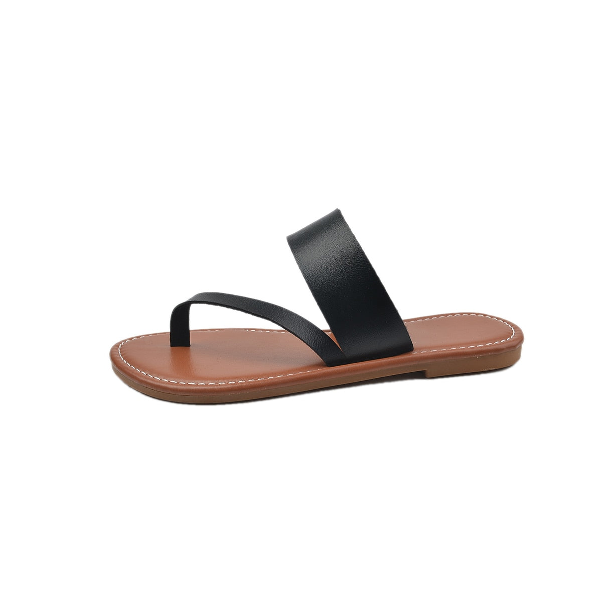 Summer Flat Sandals Beach Women&#39;s Shoes Fashion Solid Color Flat 2023 Open Toe Outdoor Slippers Open Toe Zapatos De Mujer1
