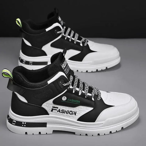 Men Sneakers Outdoor Casual Shoes New Non Slip Vulcanized Shoes Soft Sole Walking Shoe Lace-up High Top