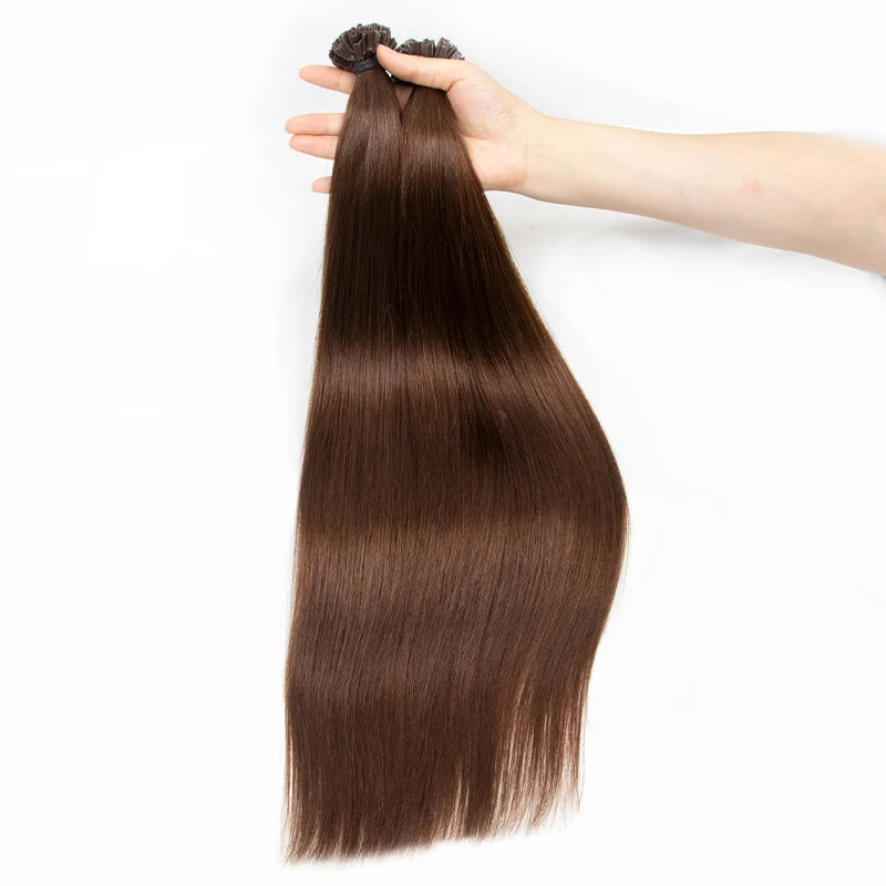 Wholesales K -Tip Hair Extensions Human Hair V tip keratin fusion hair extensions Natural Straight Machine Remy Hair extensions