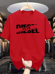 Streetwear 3D Letter Print Men's Summer T-Shirt, Suitable for Everyday Casual and Sportswear. .