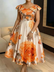African Dresses for Women Elegant 2026 Dashiki Spring Summer Midi Dress