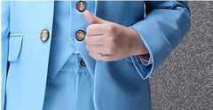 Flower Boys Blue Wedding Suit Kids Party Photograph Suit Teenager Birth Children