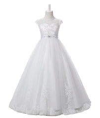 First Holy Communion Dress White Baptism Dresses for Girls 7-16 Lace Princess Flower Girls Gown