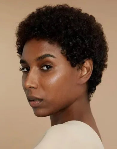 Afro Kinky Curly Wig Short Cut Wigs Human Hair Natural Color None Lace Wig