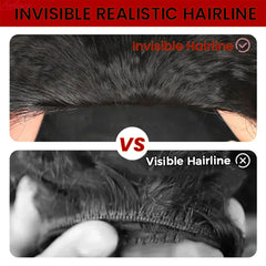 Body Wave 3 In 1 Half Wigs Human Hair Invisible Hairline Flip Over Glueless Wigs Human Hair 220% Density Beginner Friendly