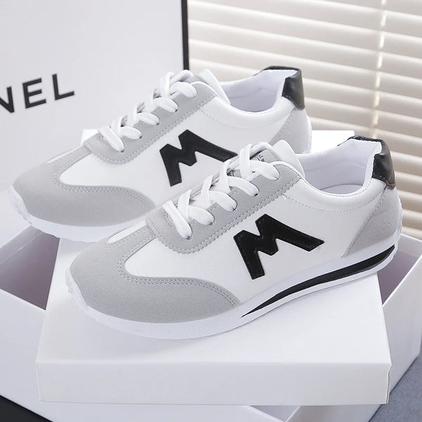 Round Head Deep Mouth Sneakers Light Versatile Breathable Cross Lace Casual Sports White Shoes Forrest Gump Shoe