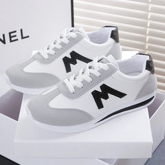 Round Head Deep Mouth Sneakers Light Versatile Breathable Cross Lace Casual Sports White Shoes Forrest Gump Shoe