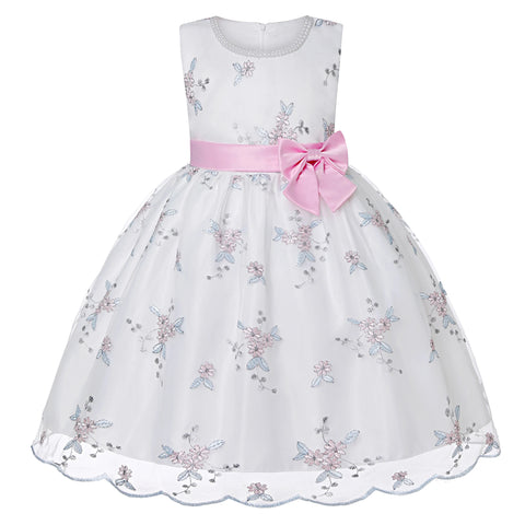European and American embroidery dress dress girl's party lace princess dress flower child net gauze Pengpeng dress