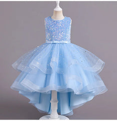 Flower Girl Dresses for Wedding White Champagne Red Pink Child Gala Evening Formal Luxury Birthday Puffy Irregular Elegant Dress