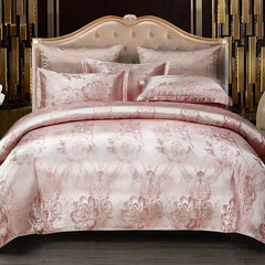 High End Jacquard Bedding Luxury European Wedding Bedding Sets American Satin Double Duvet Cover