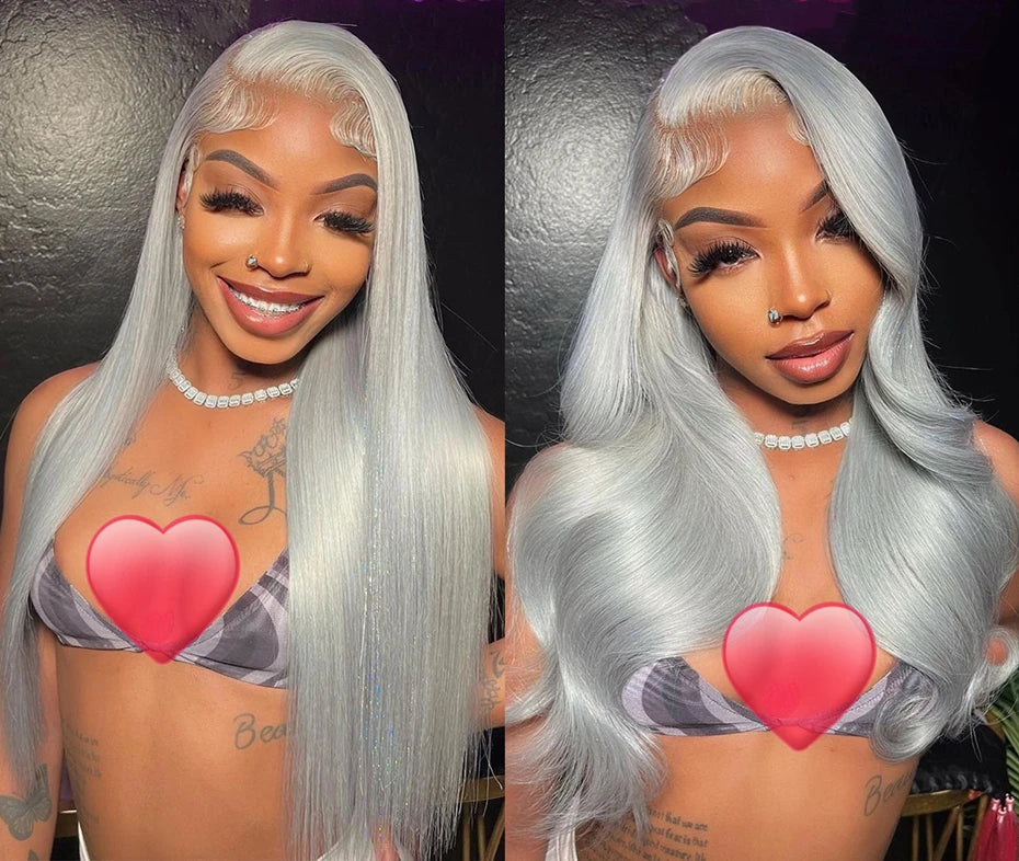 13x6 Teal Ocean Blue Lace Front Wig Human Hair Body Wave 613 Blonde Lace Frontal Wig Preplucked Mint Green Color Human Hair Wigs