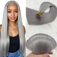 Flat Tip Keratin Hair Extensions Pre-Bonded Flat Tip Hair Extensions 50 Gram Double Drawn Straight 16-30 inch Indian Remy Hair