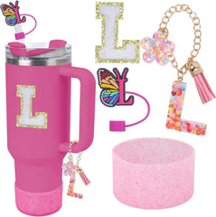 Accessories for Stanley Cup 40oz 30oz Letter Charms for Handle Silicone Boot,Straw Cover Topper & Sticker Charms