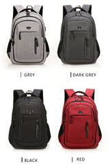 Large Capacity Backpack Men Laptop Backpacks 15.6 Oxford Black Solid High School Bags Teen College Boy Gril Student Backpack