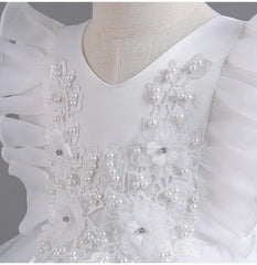 Flower Girl Dresses for Wedding White Champagne Red Pink Child Gala Evening Formal Luxury Birthday Puffy Irregular Elegant Dress