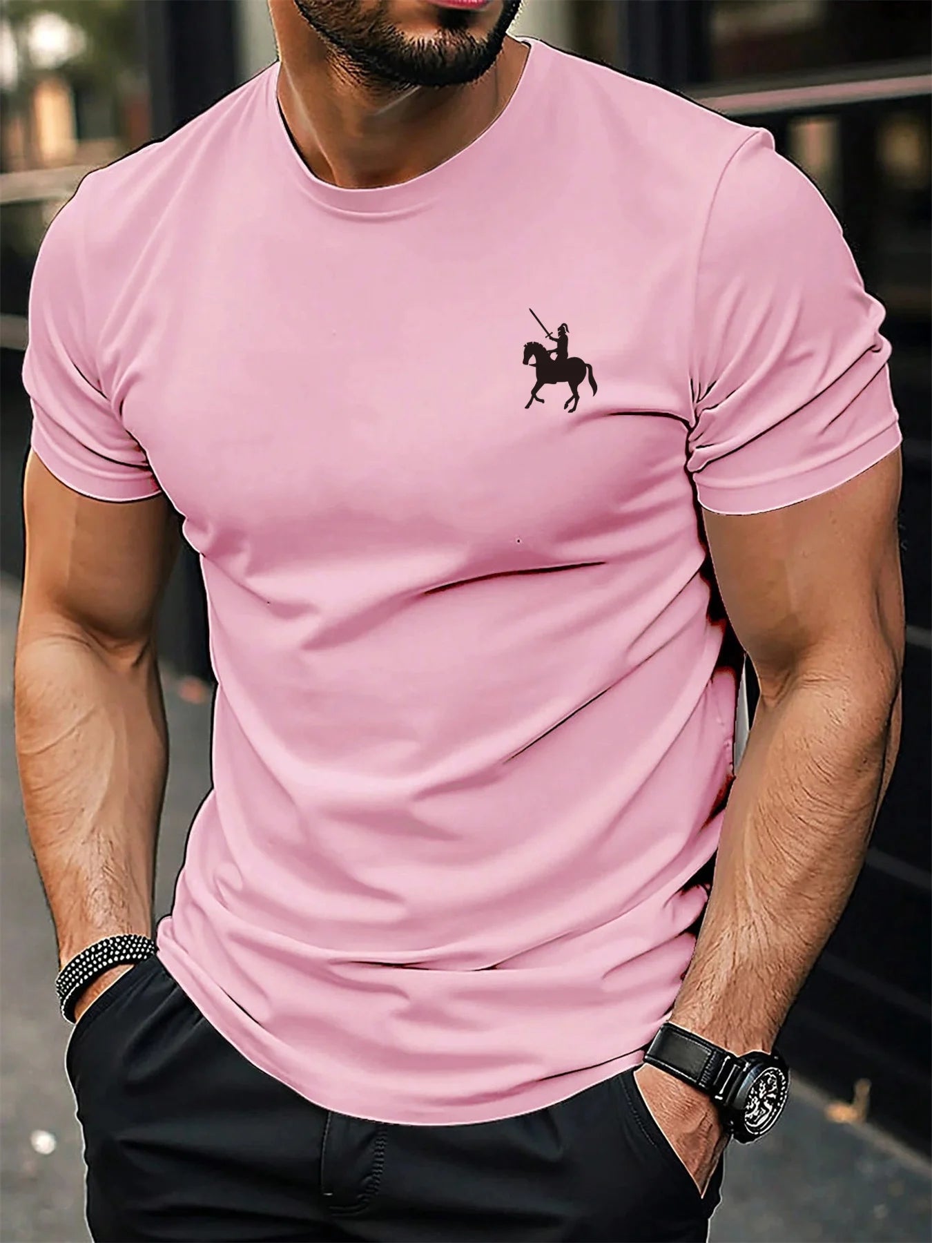 Men's summer 100 cotton fashionable casual loose sports