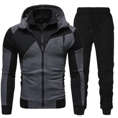 Men's Autumn Winter 2-Piece Tracksuit Zipper Hoodie And Pants Casual Sportswear Jogger Running Suit Fitness Sweatshirt
