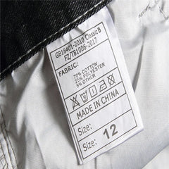 Denims Boy Children Jeans Straight Pants Ripped Hole Mid Waist Washed Distressed Pockets Streetwear