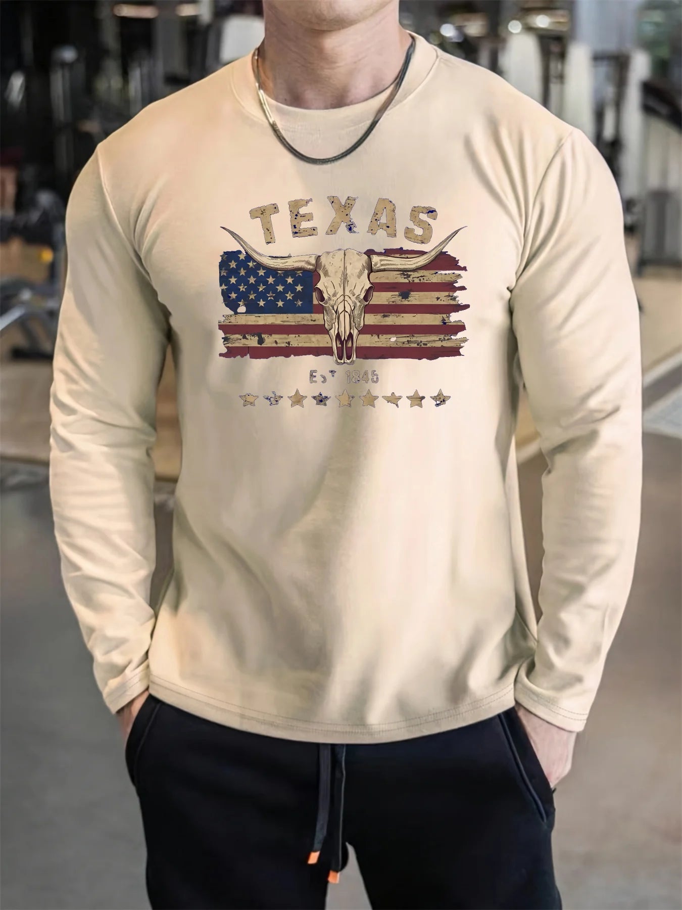 Men's 100% pure cotton loose and comfortable casual fashion wild west T-shirt