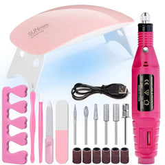 LINMANDA Professional USB Electric Nail Drill Polish File Kit with UV LED Nail Lamp Gel Manicure Dryer
