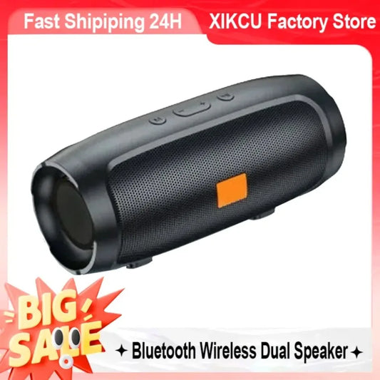 XIKCU Portable Dual Bluetooth Speaker Stereo Outdoor Tfusb Playback Fm Voice Broadcasting Portable Subwoofer 50 Wireless Speaker