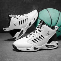 Men's High-Top Basketball Shoes Feature a Breathable Mesh Design