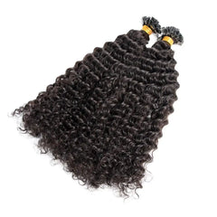 Pre Bonded Flat Tip Human Hair Extension Deep Curly Brazilian Remy Hair Keratin Fusion K Tip Hair 100g 100Pcs