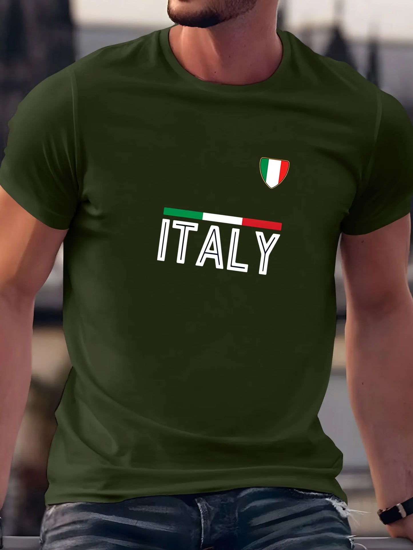 Men's summer 100 cotton fashionable casual sports loose fit plus size Italian