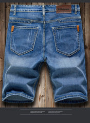 2026 Summer Shorts Jeans Men Denim Pants Stretch Dark Blue Fashion Design Men's Jeans Slim