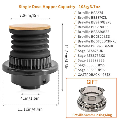 Espresso Coffee Grinder Blowing Bean Bin Single Dose Hopper Coffee Grinder Cleaning Tool For Breville Coffee Grinder Accessories