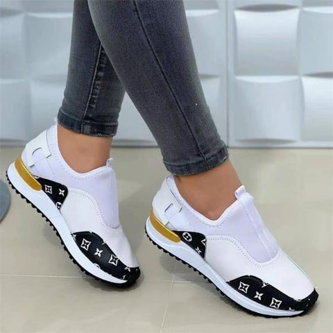 Speedy 2023Women Pattern Canvas Sneakers Women Casual Shoes Women Sneakers Shoes Flat Lace-Up