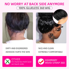 Hidden Strap Body Wave 360 HD Full Lace Front Wigs Human Hair Pre Plucked 12A Glueless Brazilian Virgin Wig With Drawstring