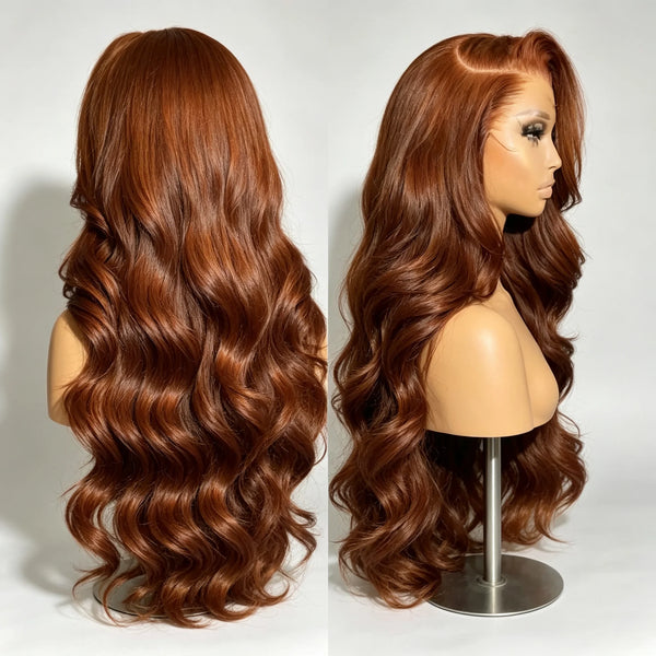 HD Chocolate Brown Human Hair Wigs 13x6 Full Lace Frontal Body Wave Brown Wigs Brazilian 30 Inch 13x4 Lace Front Wig 220 Density