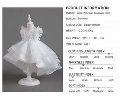 Flower Girl Dresses for Wedding White Champagne Red Pink Child Gala Evening Formal Luxury Birthday Puffy Irregular Elegant Dress