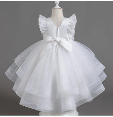 Flower Girl Dresses for Wedding White Champagne Red Pink Child Gala Evening Formal Luxury Birthday Puffy Irregular Elegant Dress