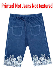 Printed Leggings - Not Faux Denim Fabric]Printed Leggings