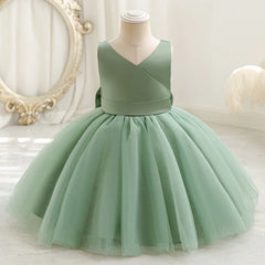 Toddler Girl Dress 0-4 Years Flower Bow Kids Skirt Christmas Halloween Princess Dress Children's Dresses Birthday Party