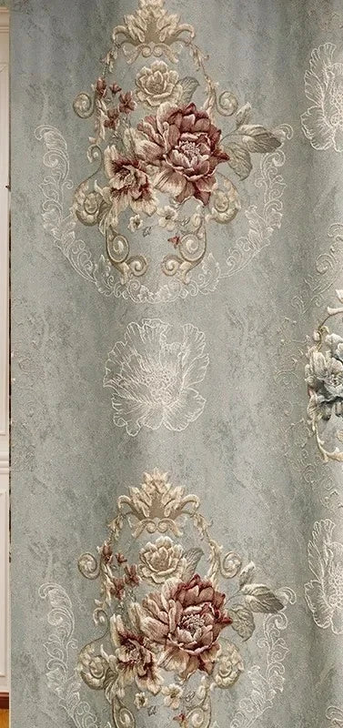 Custom New 3D Embossed Luxury Curtains for Living Dining Room Bedroom European Flower High-end Textured Noble Valance Tulle Cort