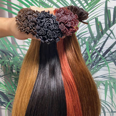 Human Hair Extensions Keratin K Tip Hot Fusion Human Hair Natural Hair Italy Keratin Glue Machine Remy Hair K Tip Straight