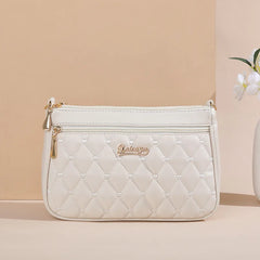 PU Leather Crossbody Bags Zipper New Fashion Shoulder Bag for Women Large Capacity Embroidery Thread Small Purse