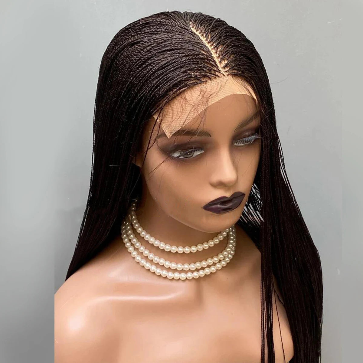 Glueless Micro Braid braided wig on 5x5 HD lace Frontal wig Customizable Tiny braid wig For black women Glueless braid wigs