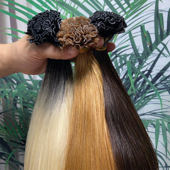 Human Hair Extensions Keratin K Tip Hot Fusion Human Hair Natural Hair Italy Keratin Glue Machine Remy Hair K Tip Straight