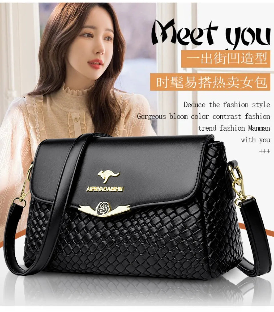 Luxury Handbag Women Bags Designer Pu Leather Knitting