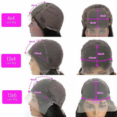 13x4 Kinky Straight Lace Front Wig Yaki Straight Lace Frontal Wig Brazilian 4x4 Guleless Lace Closure Human Hair Wig For Woman