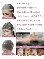 30 40 Inch Body Wave Lace Front Wig Women 13x4 Lace Wigs 100% Human Hair