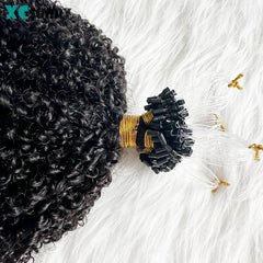 Micrlink Hair Extensions Human Hair Kinky Curly For Black Women Double Drawn Micro Ring Loop Hair Extensions Human Hair Color 4