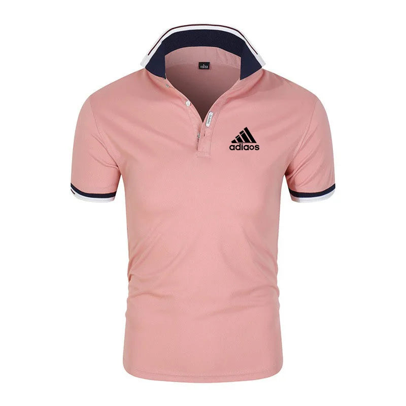 2024 Summer New Polo Shirt Men's Casual Solid Color Slim Fit Men t-shirt Fashion