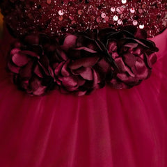 Fashion Puff Sleeve Girls Princess Evening Dress Flower Shiny Glitter Summer Lace Dress Sweet Bowknot Party Dress Skirt Party